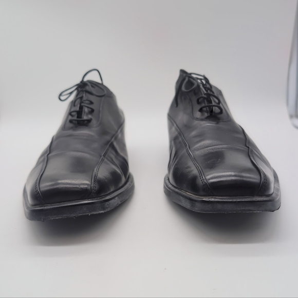 Taryn Rose Sz 13 / 47 Men's Black Leather Dress Shoes Square Toe - Picture 3 of 11